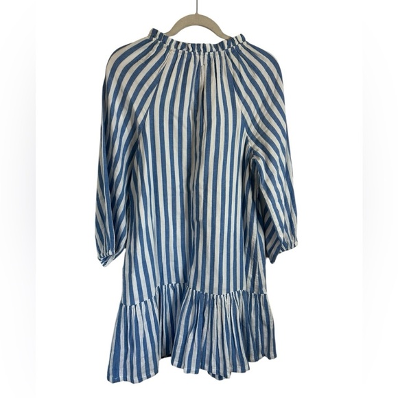 Vineyard Vines Blue White Striped Double Gauze Nautical Dress 100% Cotton Small - Picture 3 of 10